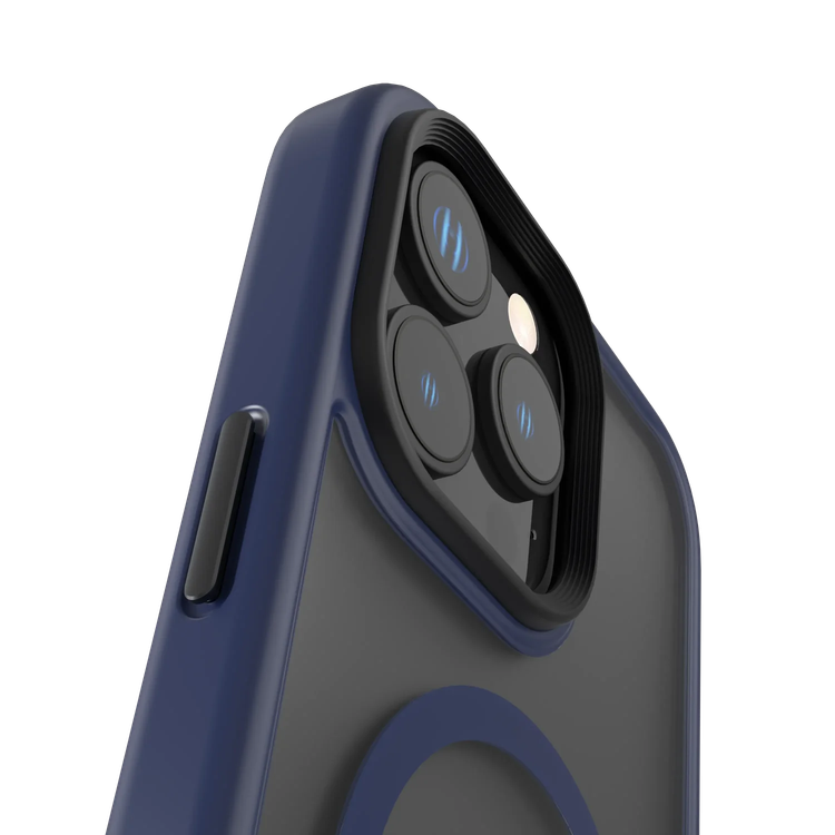 LEVELO Matteo Case iPhone 16 Pro - Bottom Stand Grip, Blue