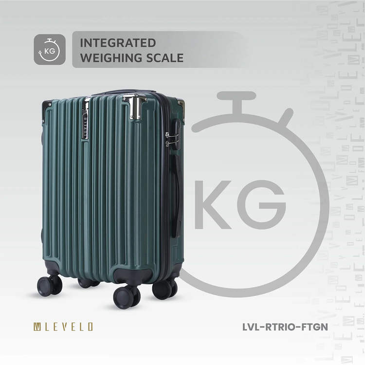 Levelo RoamTrio 3-Piece ABS Luggage & Suitcase Set - Forest Green