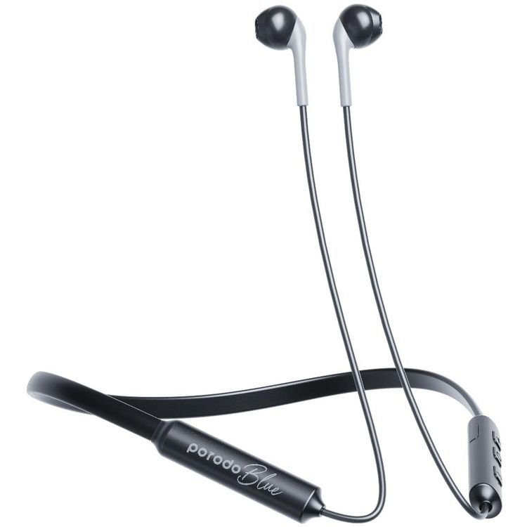 Porodo Neckband Earbuds PB-NKBAB-BK - ENC, Bluetooth 5.3, Black