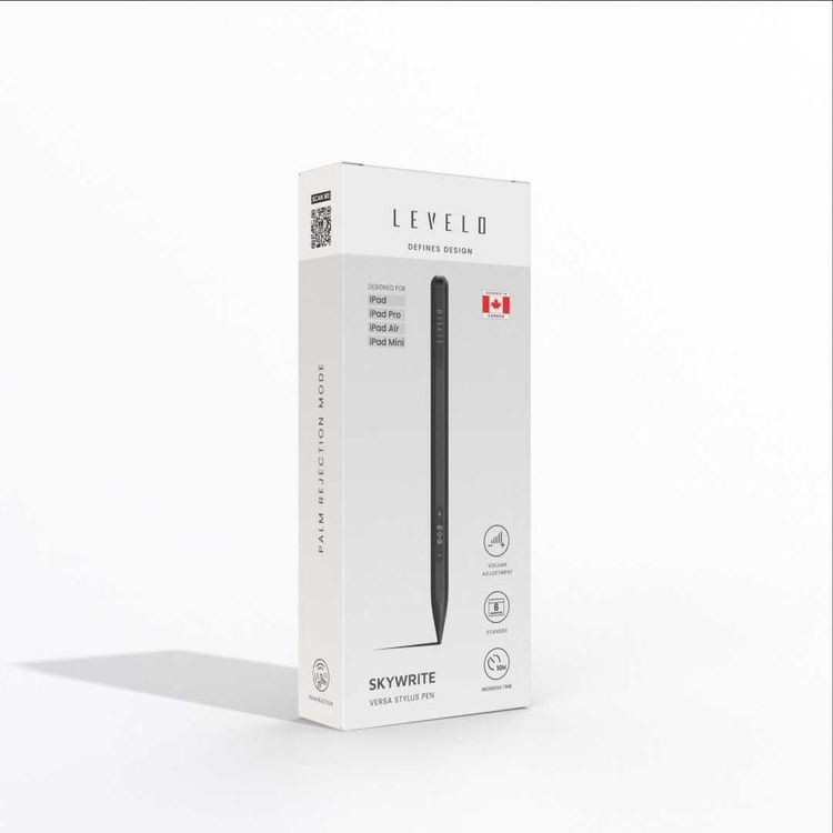 LEVELO Stylus Pen Skywrite Versa - Palm Rejection, Matte Black