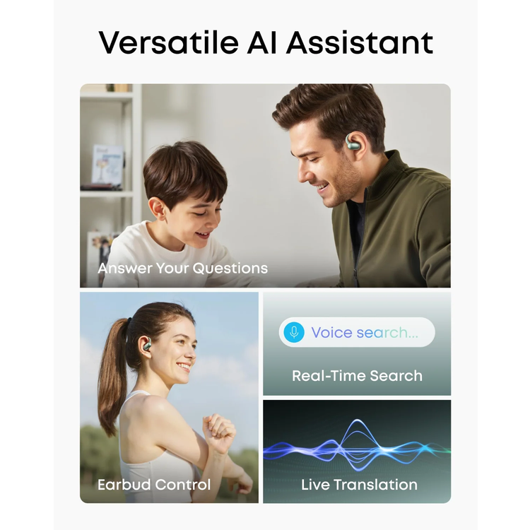 Soundcore AeroFit 2 AI Edition Open-Ear Headphones, Real-Time Translation - Green