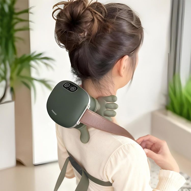 Porodo Neck Massager PDLFSTZ012GN - Portable Heating, Deep Tissue