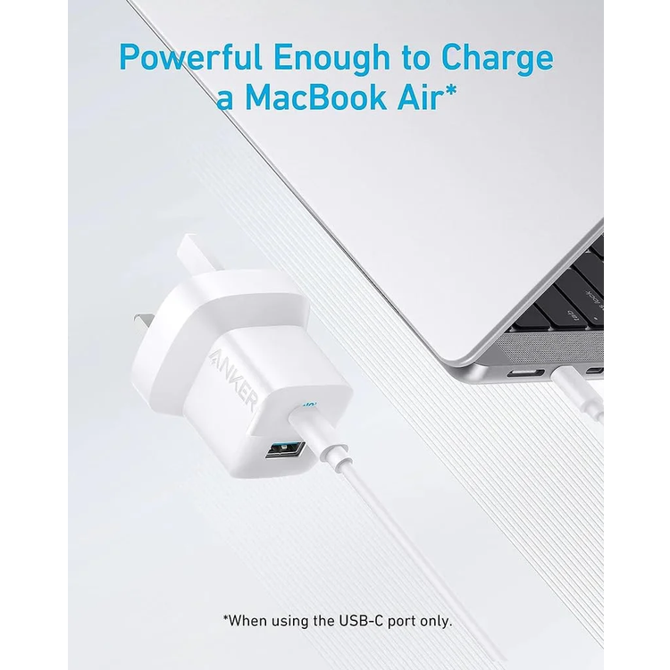 Anker 33W Fast Charger 323 with USB-C Cable - White