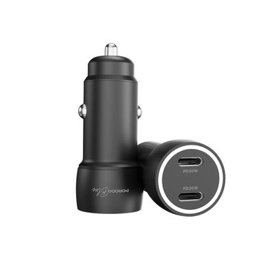 Porodo Car Charger PBCCR50BK - 60W Dual USB-C, Black