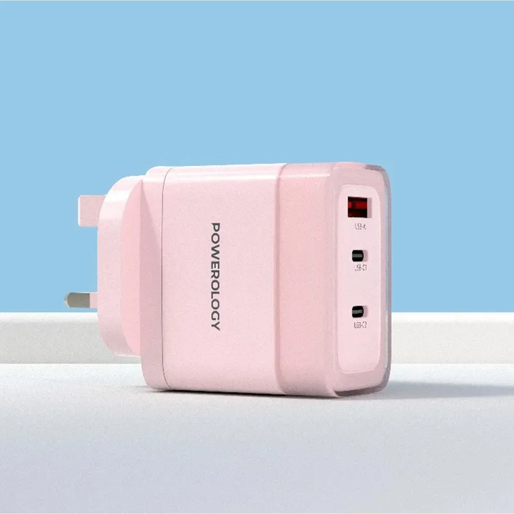 Powerology Fast Charging Adapter Lunex Series PD 65W - Pink