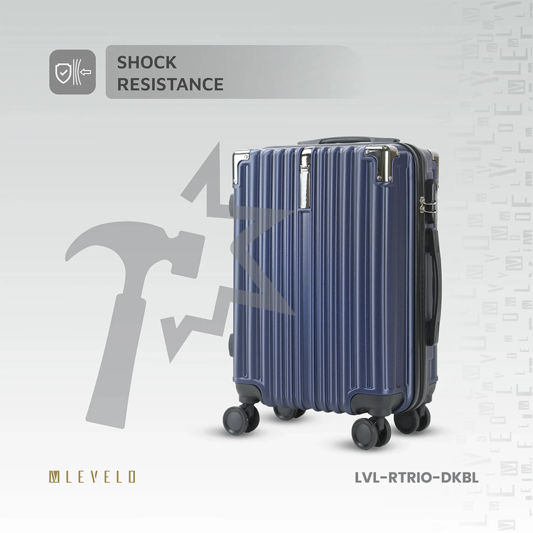 Levelo RoamTrio 3-Piece ABS Luggage & Suitcase Set - Dark Blue