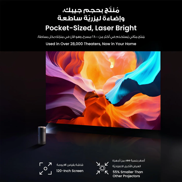 Nebula Capsule 3 Laser Projector D2426212 - Google TV, Black