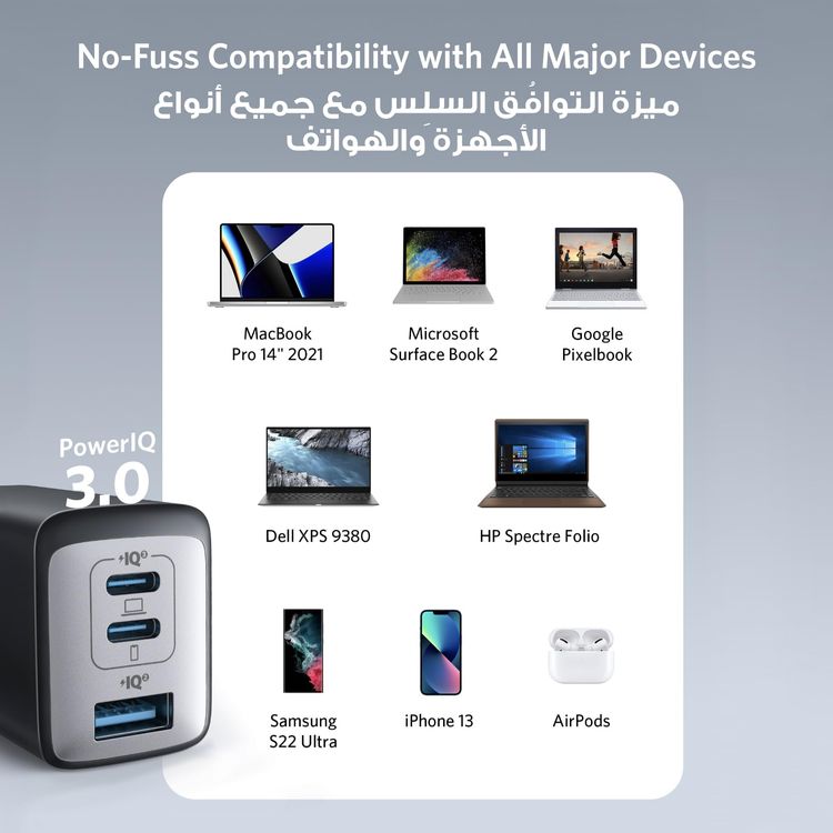 Anker Charger 735 Nano II - 65W 3-Port USB-C, Compact