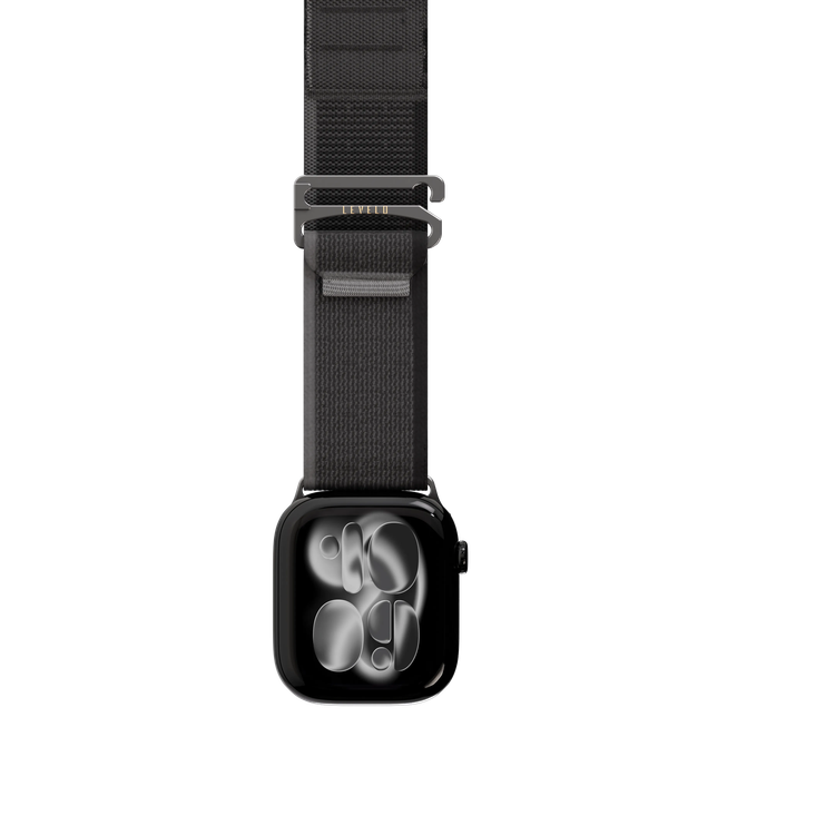 Levelo Watch Strap Malo LVLMLOWS49BK - Nylon, Black, Adjustable Fit