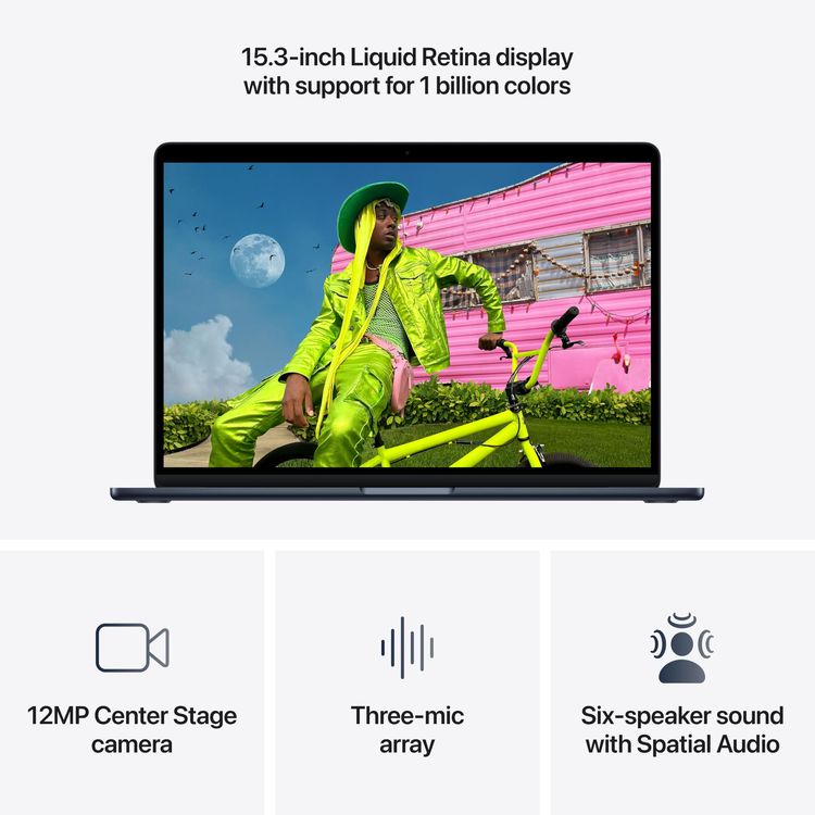 Apple MacBook Air 2026 - 15.3-inch, M5 Chip, 16GB RAM, 1TB SSD, Midnight