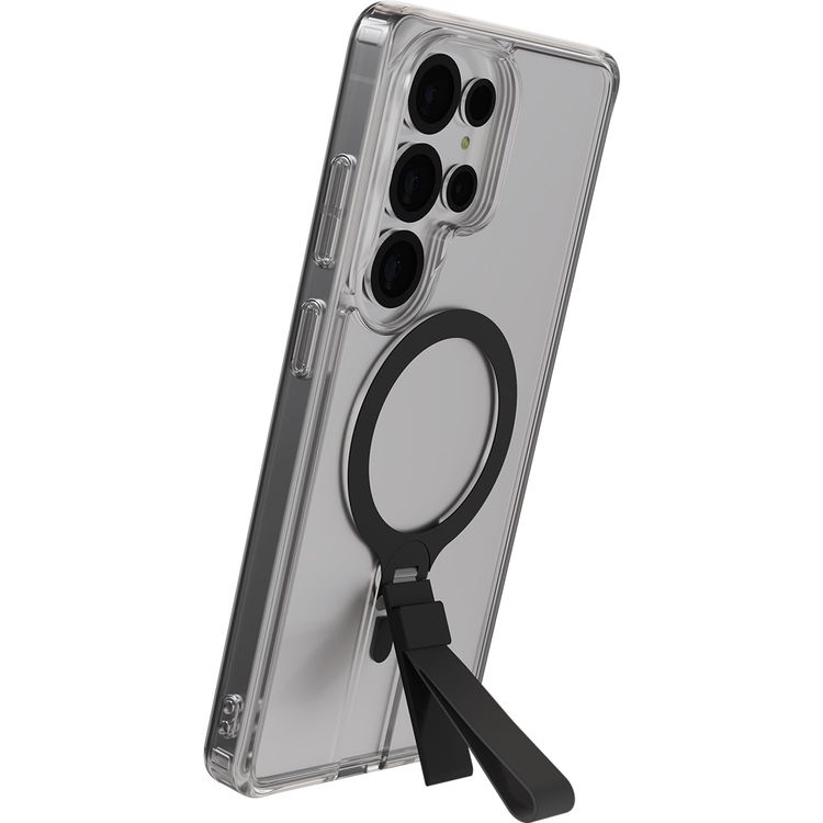 LEVELO Clear Case S26 Ultra - 360° Rotating Kickstand, Black