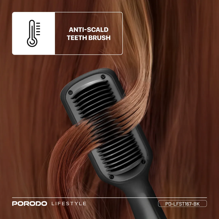 Porodo Heated Hair Straightener Comb PD-LFST167-BK - 33W, 5 Settings, Black