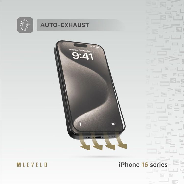 LEVELO Screen Protector iPhone 16 - 2.5D Silk Print, Clear