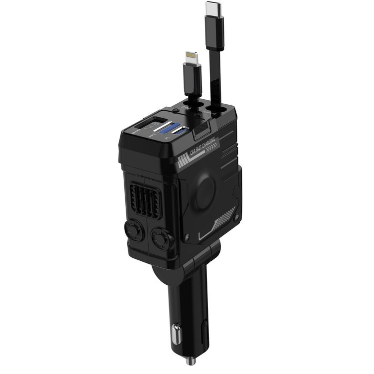 Porodo Car Charger & Audio Transmitter PDFWCH029BK - PD 36W, Voltage Monitor, Black