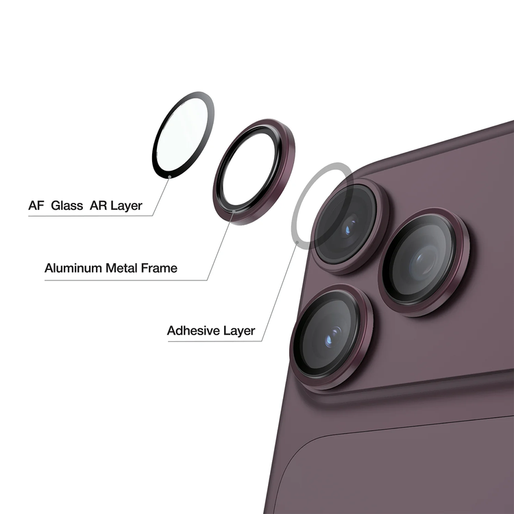 Green Lion HD Plus Camera Lens Protector for iPhone 18 Pro/Pro Max - Anti Glare, Burgundy