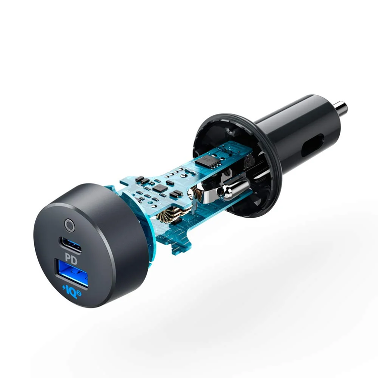 Anker Car Charger A2732HF1 - 35W 2-Port PD & PowerIQ, Black/Gray