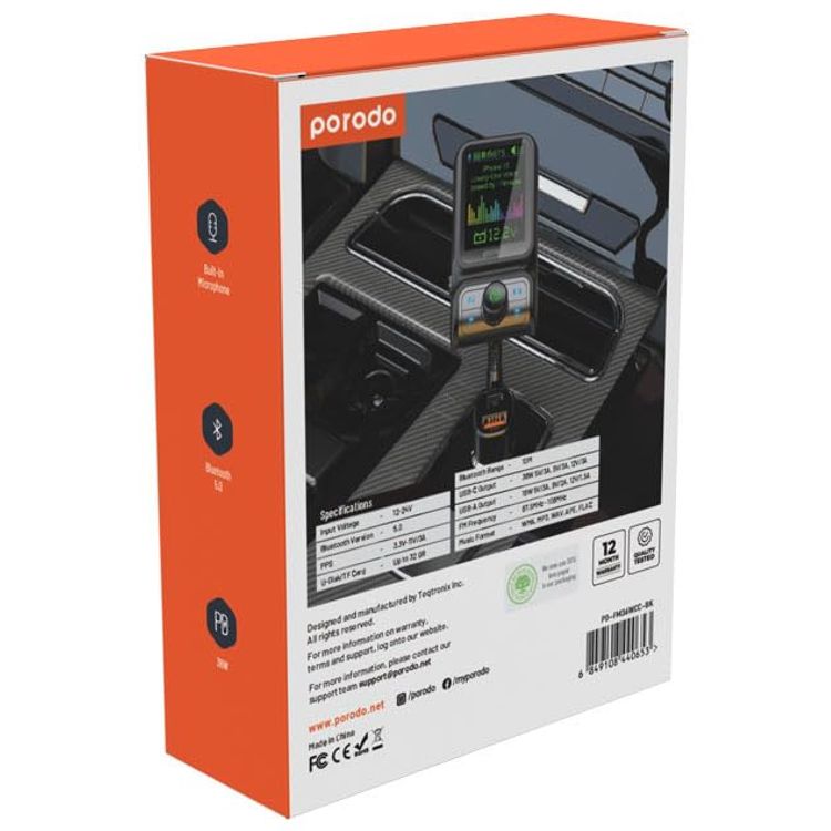 Porodo Phone Mount PD-CSCPM-BK - Suction Cup Cradle, Black