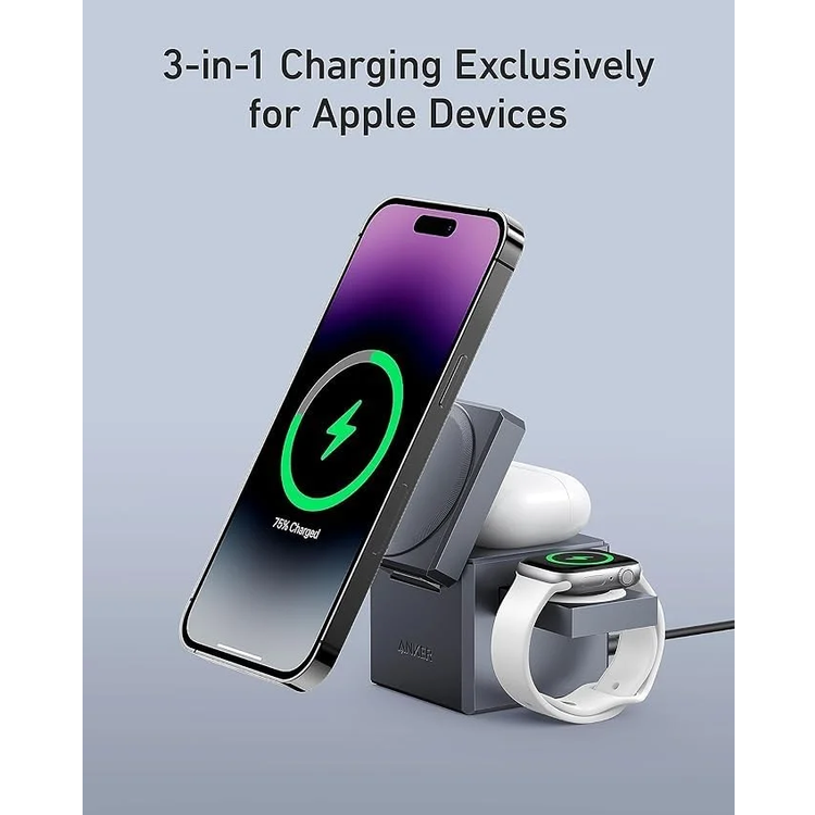 Anker 3-in-1 MagSafe Wireless Charger Y1811KA1 - iPhone, Apple Watch, AirPods, Black