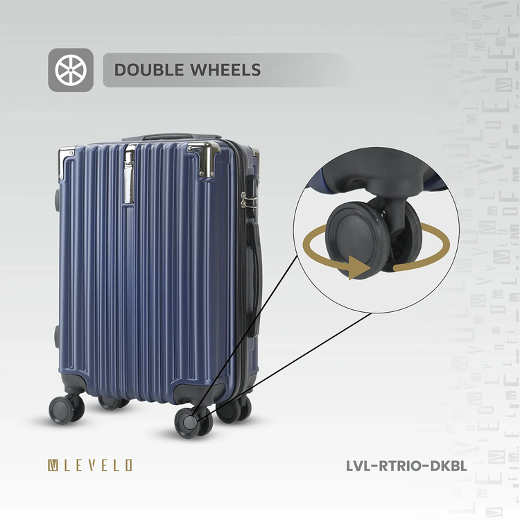 Levelo RoamTrio 3-Piece ABS Luggage & Suitcase Set - Dark Blue