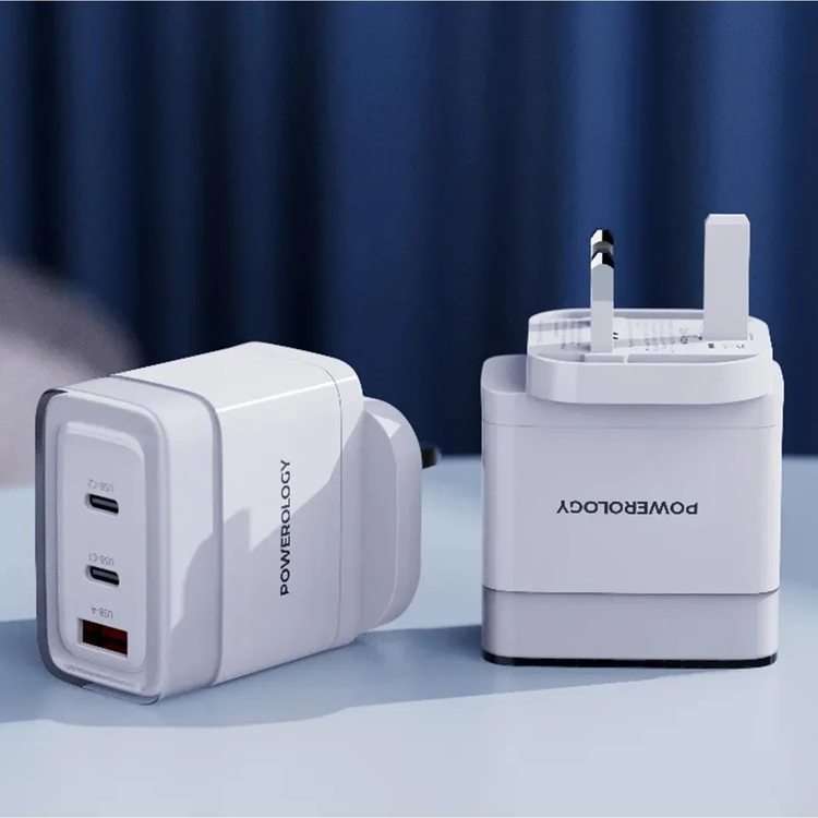 Powerology Fast Charging Adapter Lunex Series PD 65W - White