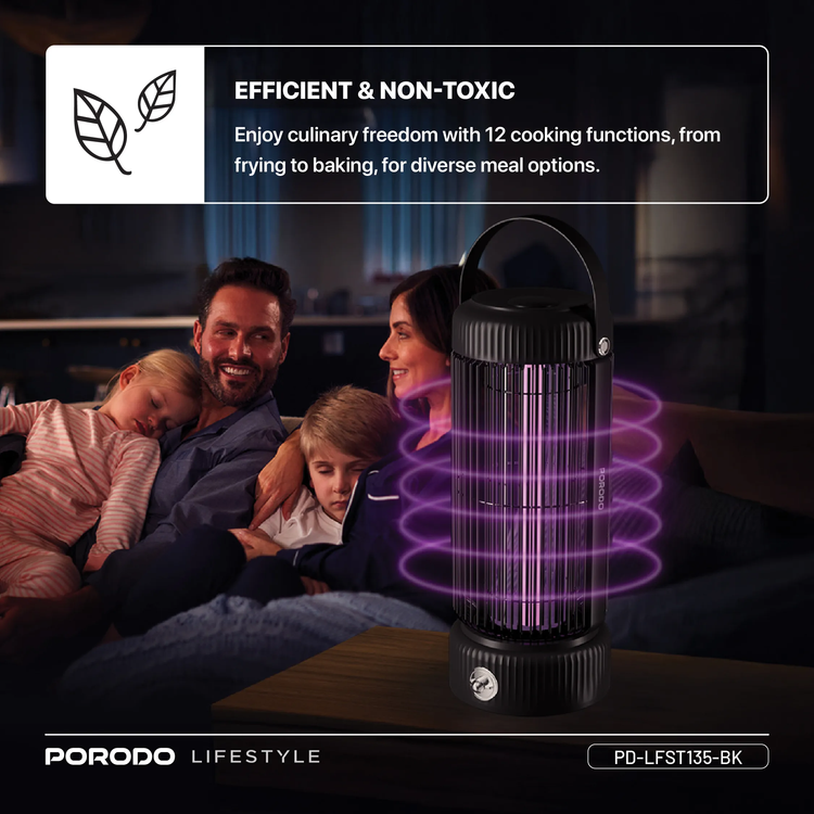 Porodo Mosquito Zapper PDLFST135BK - Portable, Black
