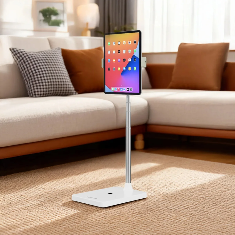 Porodo Tablet & Phone Floor Stand PDFSX10WH - Telescopic, 270° Rotation, Multifunctional