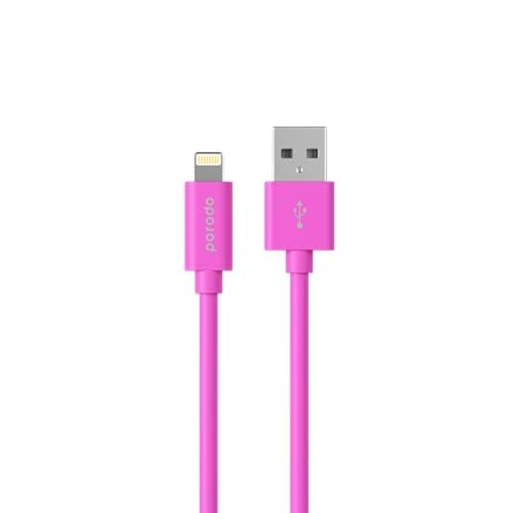 Porodo Lightning Cable PD-CEL12 - 1.2m 2.4A, Pink