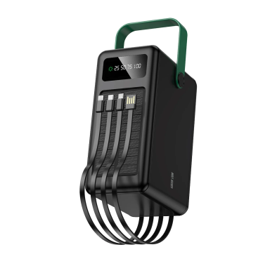 Green Lion باور بانك GL-PXB7 - 120000mAh شمسي، أسود