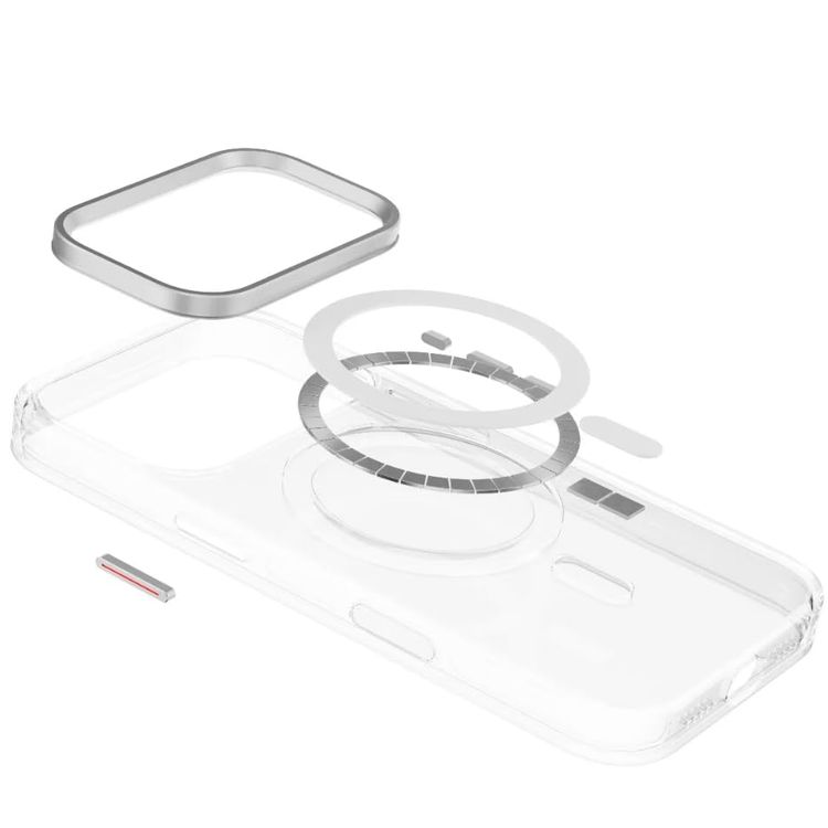LEVELO iPhone 17 Pro Case - Aluminum Frame, Transparent