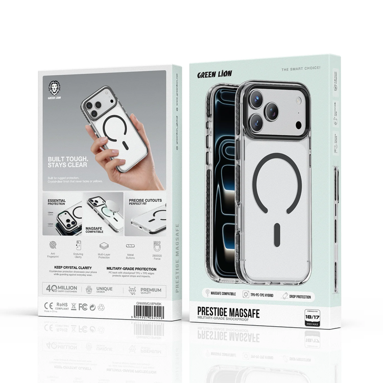 Green Lion Prestige MagSafe iPhone 18/17 Pro Max Case - Black