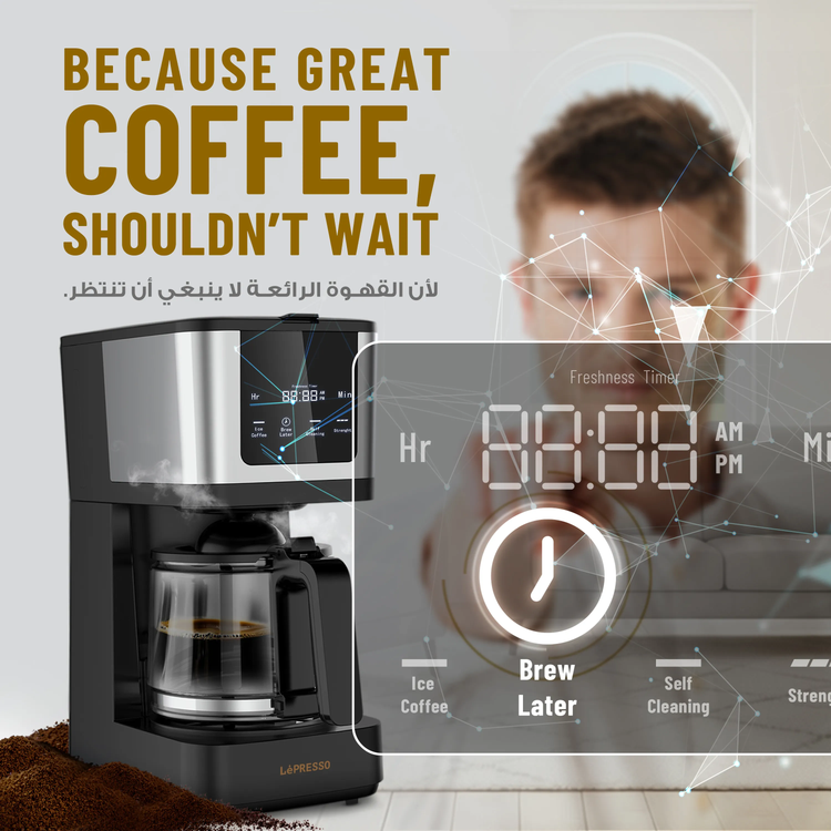 LePresso Coffee Machine LPCFFM0006BK - Touch Display, Black