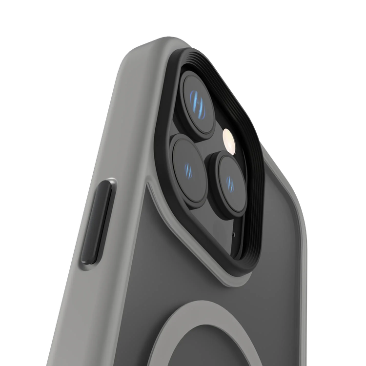 LEVELO Matteo Case iPhone 16 Pro- Bottom Stand Grip, Grey