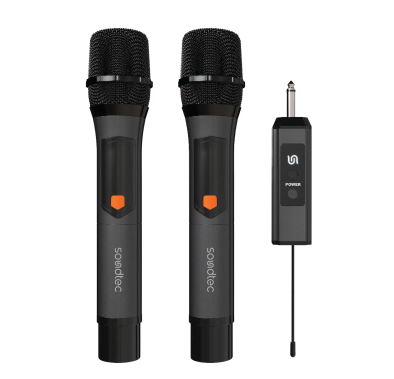 Porodo Wireless Microphone Soundtec Duo PDSTWLEP050BK - A...