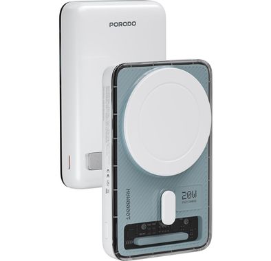 Porodo Power Bank PDPBFCH036WH - 5000mAh, 20W PD, Wireles...