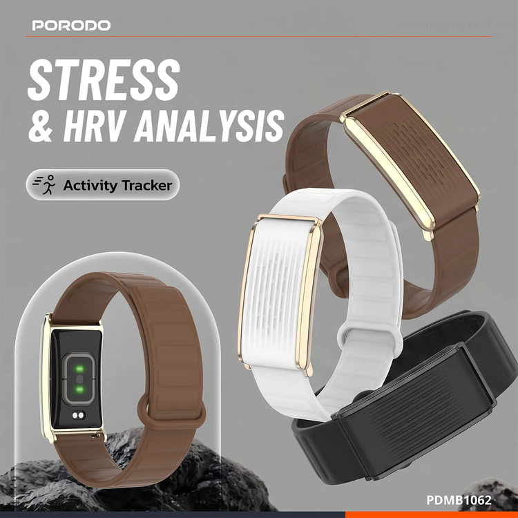 Porodo Fitband Trackfit X PDMB1062BK - Screenless Magnetic, Black