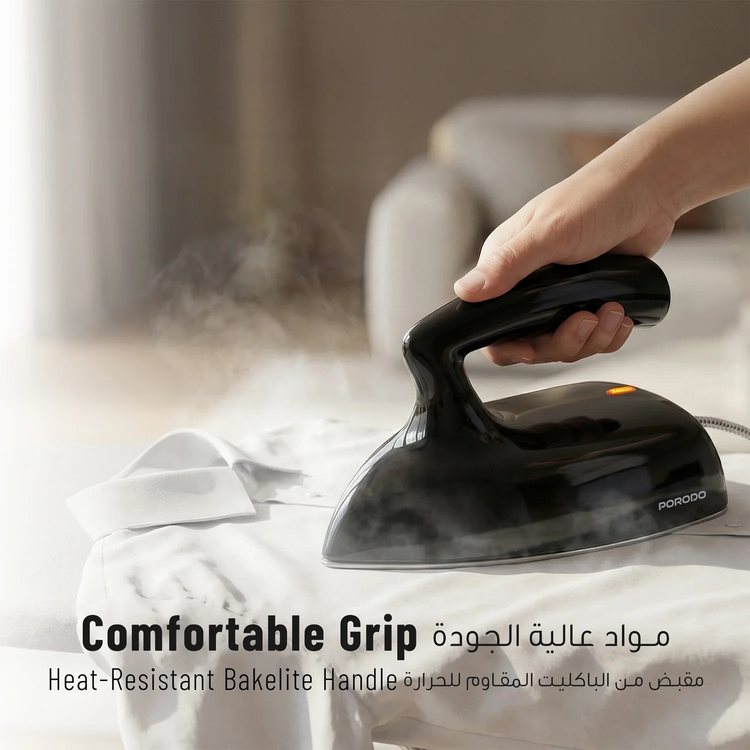 Porodo Ironix Mini Portable Iron Steamer PDLFST227SBK - Black