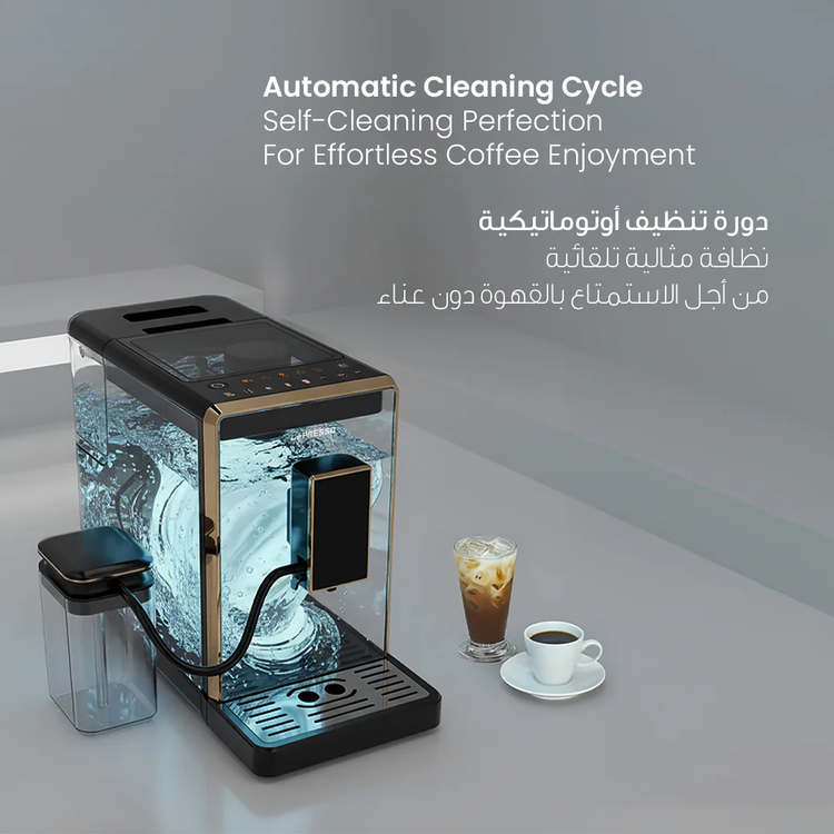 LePresso Coffee Machine LPCFFM0003-BK - Fully Automatic, Milk Frother, Black