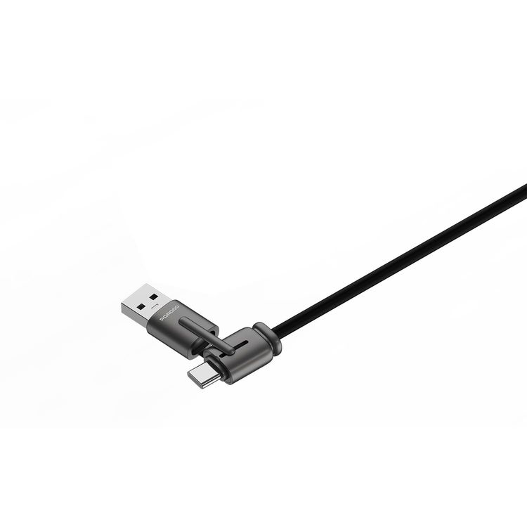 Porodo 4-in-1 Charging & Data Cable PDCBL0050BK - 240W PD, Black