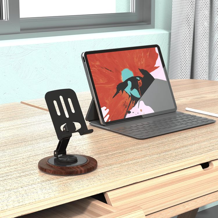 Porodo Phone Holder PBW15BK - 360° Rotating, Foldable, Blue