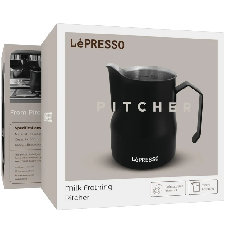 Lepresso Milk Frothing Pitcher LPCFFBP0070BK - 350ml, Black