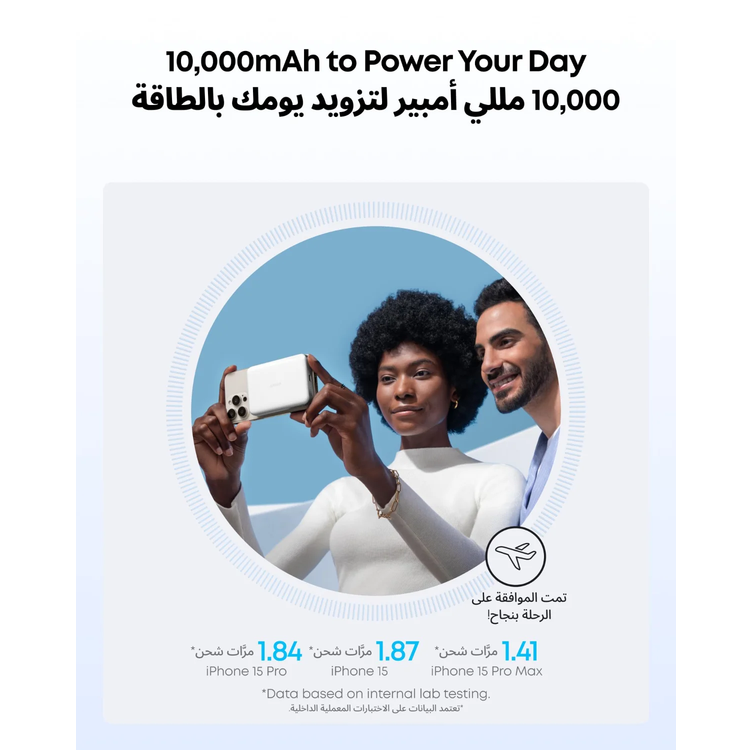 Anker باور بانك A1664H21 - 10000mAh مغناطيسي، أبيض