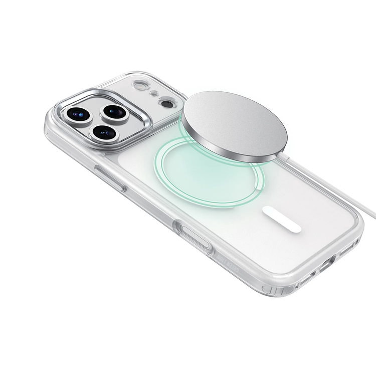 Green Lion Titan MagSafe iPhone 18/17 Pro Case - Metal Buttons, Silver