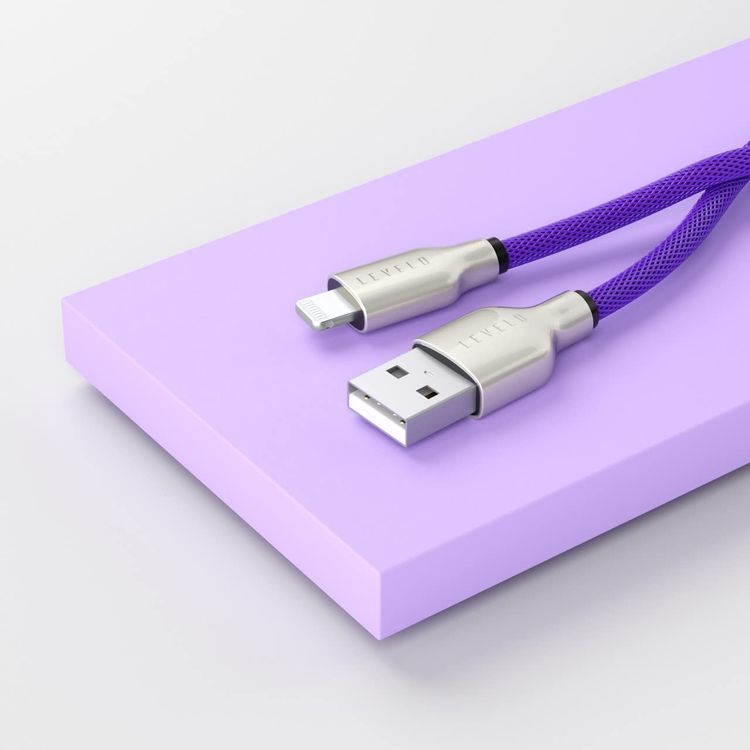Levelo USB-C to Lightning Cable LVCTL1MDP - 27W Fast Charging, Deep Purple