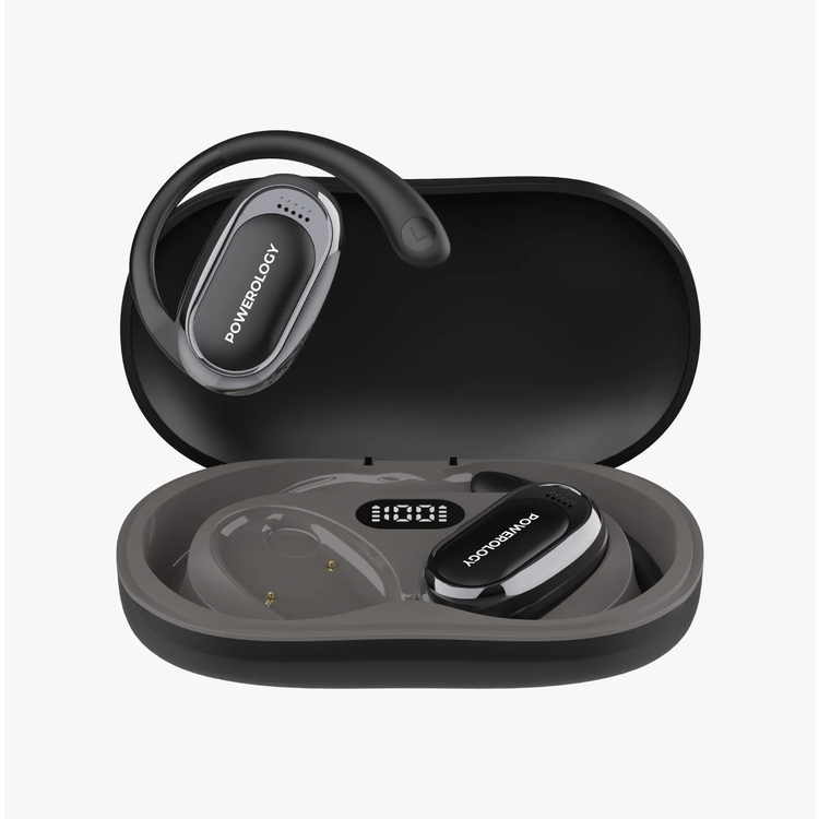 Powerology Open-Ear Headphones PWYX24BK - Bluetooth 5.4, Black