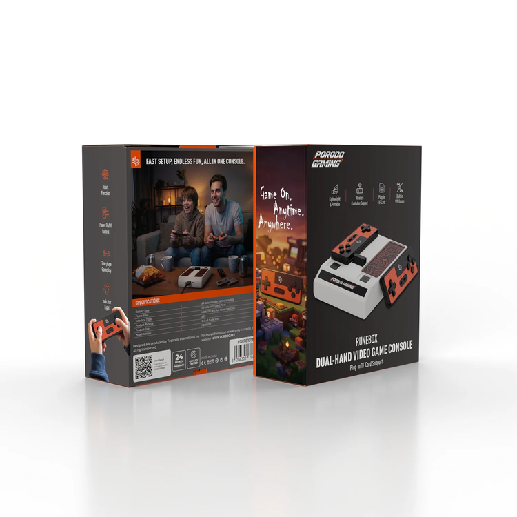 Porodo جهاز ألعاب RUNEBOX PDXRS101WH - يد مزدوجة، أبيض