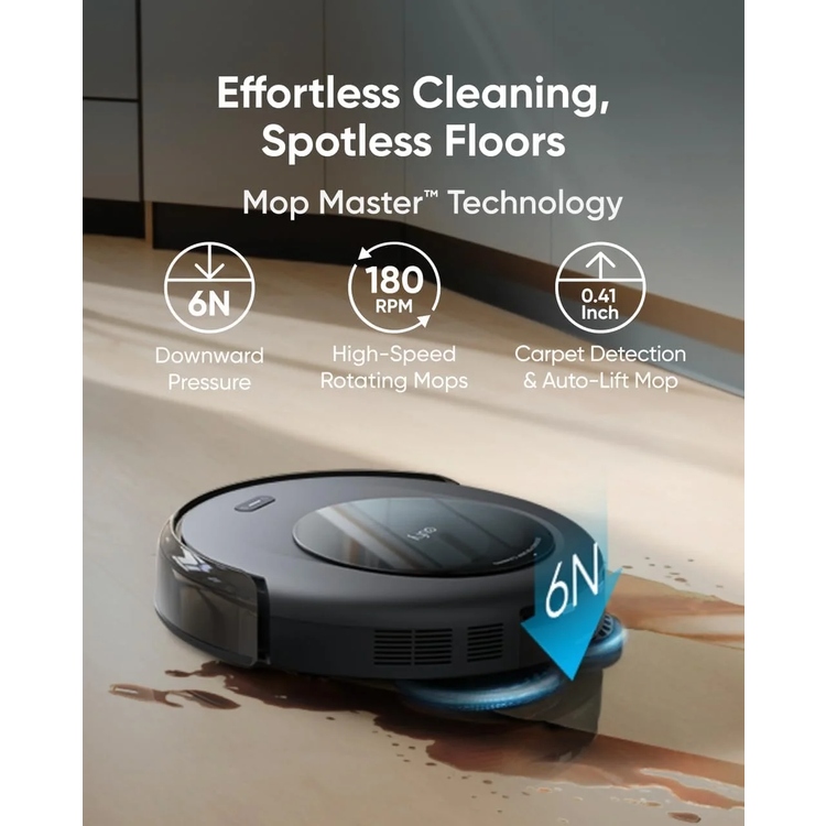 eufy مكنسة روبوت Omni C20 - تفريغ تلقائي، غسل الممسحة، أسود