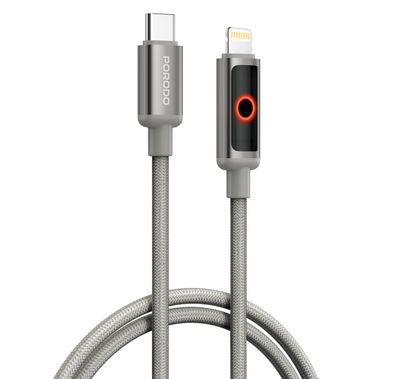 Porodo USB-C to Lightning Cable PDCBL0046GY - 30W PD, Grey