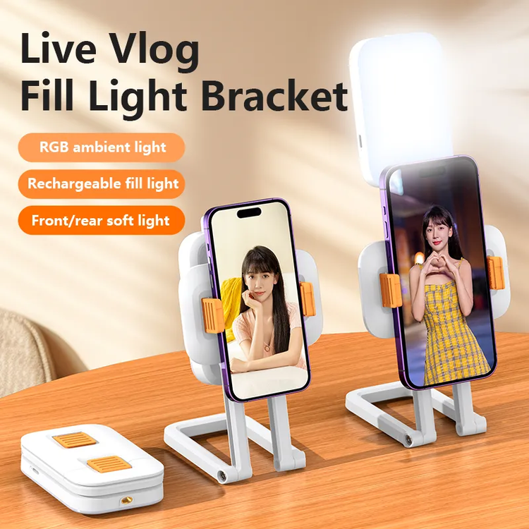 Porodo Phone Stand PD-LFST062-WH - Ultrathin with RGB Lights, White