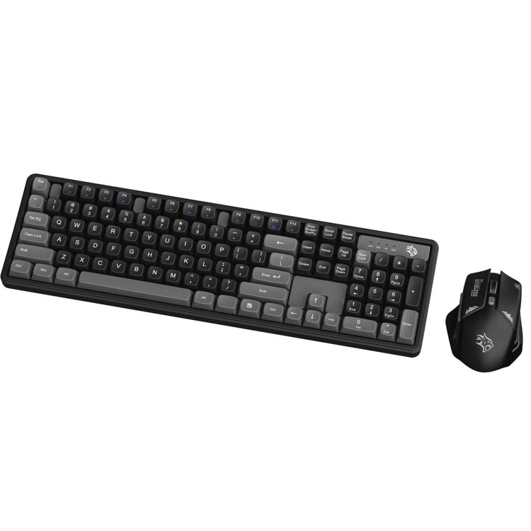 Porodo Wireless Keyboard & Mouse Set PDX225-GYB - Arabic Keys, Grey