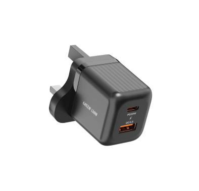 Green Lion Charger GNA20PDQCTLBK - 20W PD QC3.0 GaN, Black